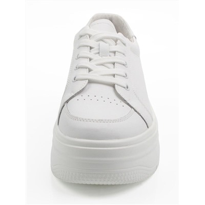 03-YH326-1 WHITE Полуботинки спортивные женские (натуральная кожа)