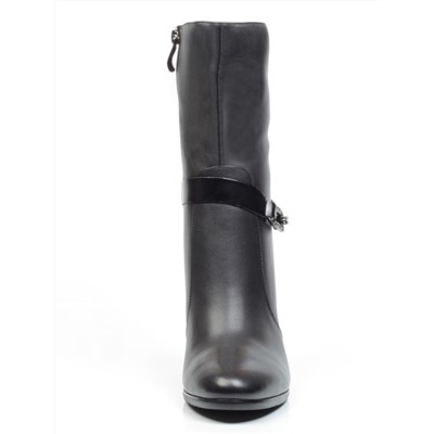 YF189-060M BLACK Полусапоги зимние женские (натуральная кожа, натуральный мех (еврозима))