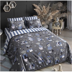 Детское постельное белье из поплина П-060Т синий