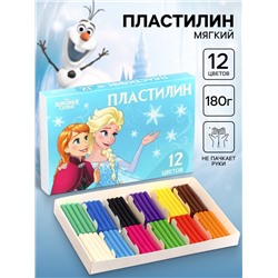 Пластилин 12 цветов 180 г «Эльза и Анна», Холодное сердце