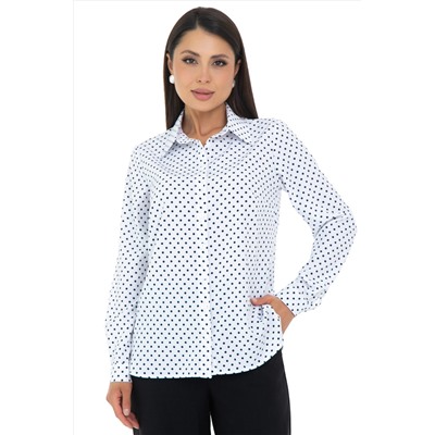 Рубашка белая в горошек