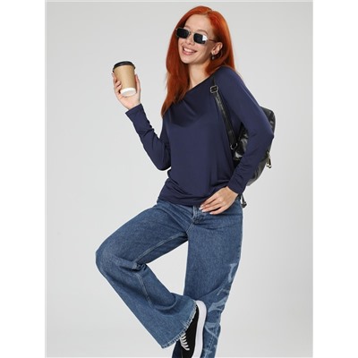 Энкар - лонгслив темно-синий