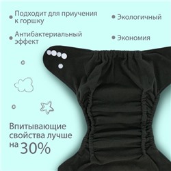 Многоразовый подгузник Крошка Я, 3-15 кг, угольно-бамбуковая ткань, розовый