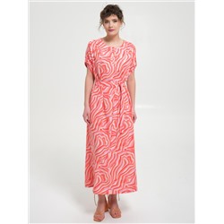 Платье коралловое с разрезами по бокам