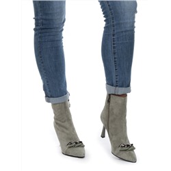 01-PCM343-5 GRAY Ботинки демисезонные женские (натуральная замша, байка)