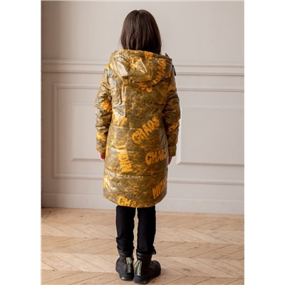 2117 Пальто на синтепоне Жёлтый/170