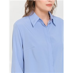 Блузка василькового цвета с длинным рукавом
