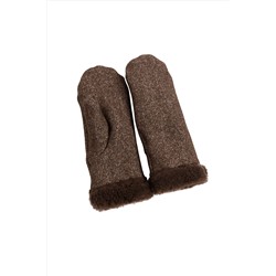 Варежки меховые "ЗИМУШКА" ЭЛАСТИЧНЫЙ МЕХ КОРИЧНЕВЫЙ