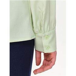 Блузка бледно-зелёная с длинным рукавом