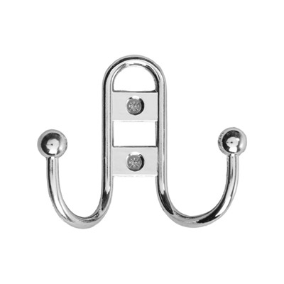 Крючок мебельный ТУНДРА TKd=017, двухрожковый, хром, 4 шт. TMP