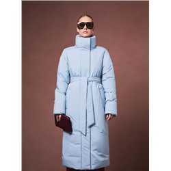Пуховик женский серо-голубой