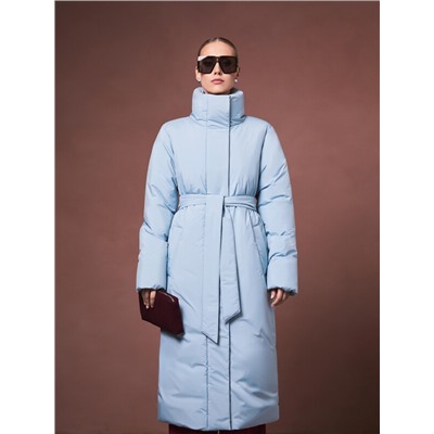 Пуховик женский серо-голубой