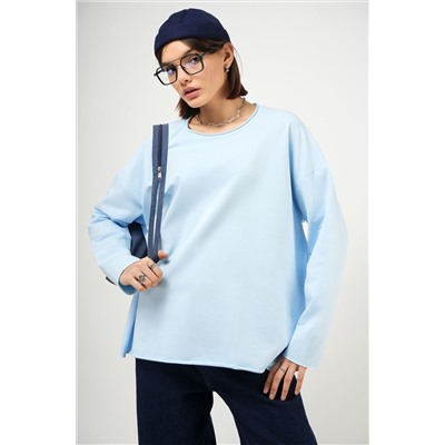 Женский лонгслив оверсайз из футера двухнитки Happyfox