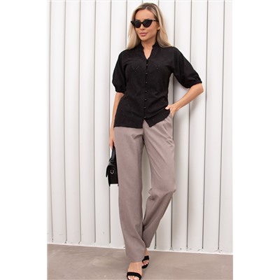 Блузка чёрная из полотна шитьё Гиацинт №3