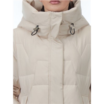 H268 LT. BEIGE Пальто зимнее женское (170 гр. холлофайбер)