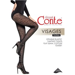 CONTE VISAGES Колготки женские с фантазийным рисунком "лица"