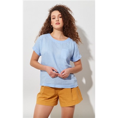 Блузка лен F212-1130 pale blue