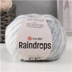 Пряжа для вязания спицами, крючком YarnArt, Raindrops, 18% шерсть, 35% полиамид, 47% акрил, 115 м/50 г, (2906 св. серо-белый)