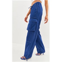 Брюки женские карго на резинке TP08-01-2017 синие