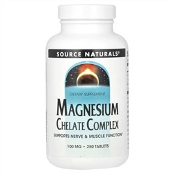 Source Naturals, комплекс хелата магния, 100 мг, 250 таблеток