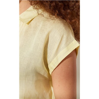 Рубашка лен F212-0441-2 lemon