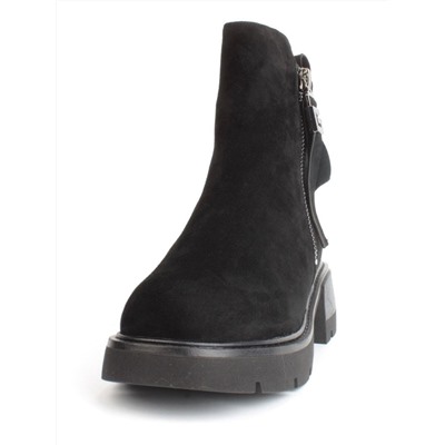 04-M3-L865 BLACK Ботинки зимние женские (натуральная замша, натуральный мех)