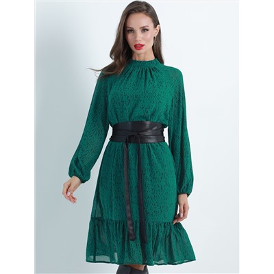 Платье шифоновое с кушаком