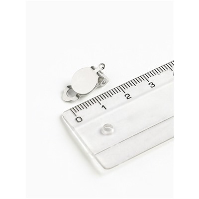 Основа под серьги-клипсы, 10 мм (набор 5 пар), цвет серебро