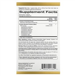 California Gold Nutrition, Lactobif, Cran-Max, пробиотики, 25 млрд КОЕ, 30 растительных капсул