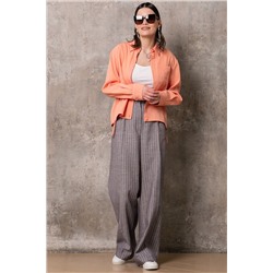 Брюки сине-серые в полоску