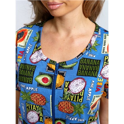 924 Халат "Тропики/голубой"