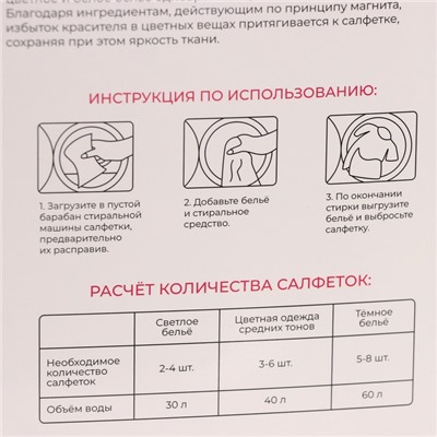 Салфетки для стирки от окрашивания белья Доляна, набор 50 шт.
