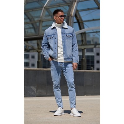Куртка джинс утепл F021-1370-01W l.blue