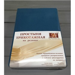 Простынь трикотажная на резинке, морская волна (al-100325-gr )