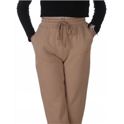 2623 BEIGE Штаны утепленные спортивные женские (85% хлопок, 10% полиэстер, 5% спандекс)