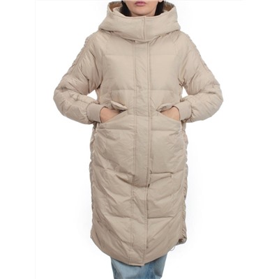 3064 BEIGE Пуховик зимний женский (80% пух, 20% перо)