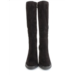 02-FN935-2M BLACK Сапоги зимние женские (натуральная замша, байка, натуральный мех)