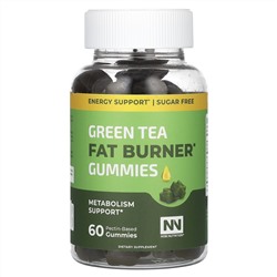 Nobi Nutrition, Жиросжигающие жевательные таблетки с зеленым чаем, 60 жевательных таблеток на основе пектина