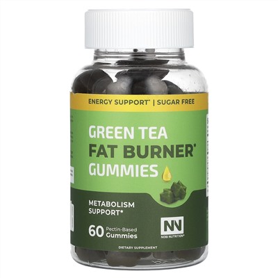 Nobi Nutrition, Жиросжигающие жевательные таблетки с зеленым чаем, 60 жевательных таблеток на основе пектина