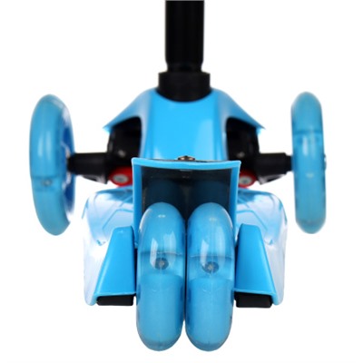 Самокат трехколесный от 3-х лет Yeenot Kids GT4108, до 50кг, вес 2.3кг, свет. колёса PU 120мм ABEC7, ярко-голубой, БК/уп10/ АКЦИЯ!