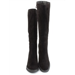 02-FN935-2M BLACK Сапоги зимние женские (натуральная замша, байка, натуральный мех)