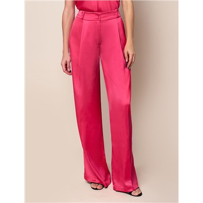 Брюки-палаццо из полуматового плотного сатина