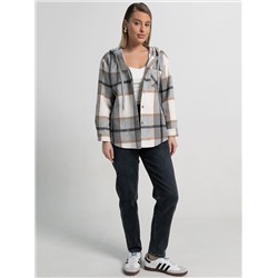 Рубашка теплая с капюшоном Олиссия (серая) Б15504-18М