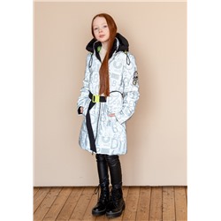 2107 Пальто на синтепоне серо-голубой/130