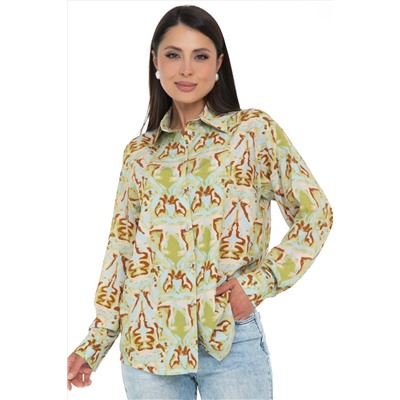 Рубашка жёлтая с принтом