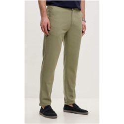 Брюки льняные мужские F211-0871 оливковые