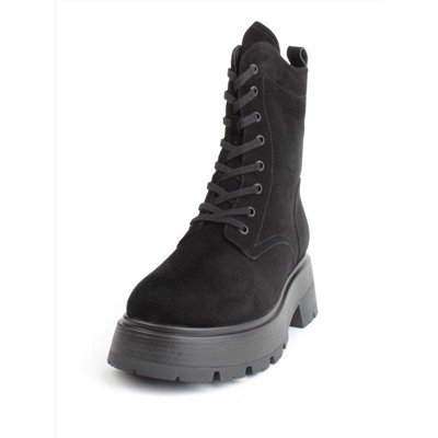 04-M2-1376 BLACK Ботинки зимние женские (натуральная замша, натуральный мех)