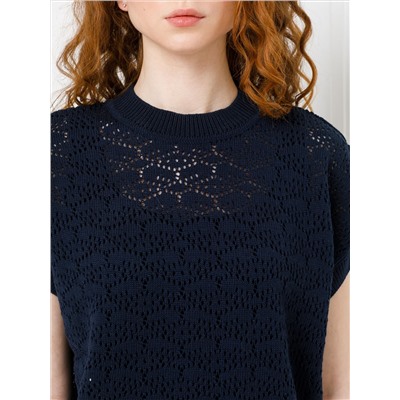 Блуза вязаная тёмно-синего цвета