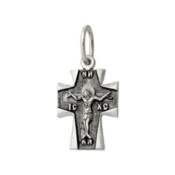 Крест из серебра литье частичное чернение