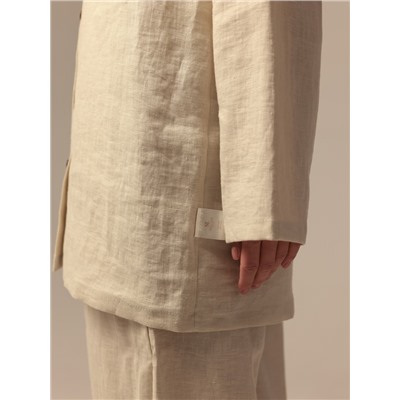 Пижама женская (рубашка, брюки) SL HOME Linen, молочная